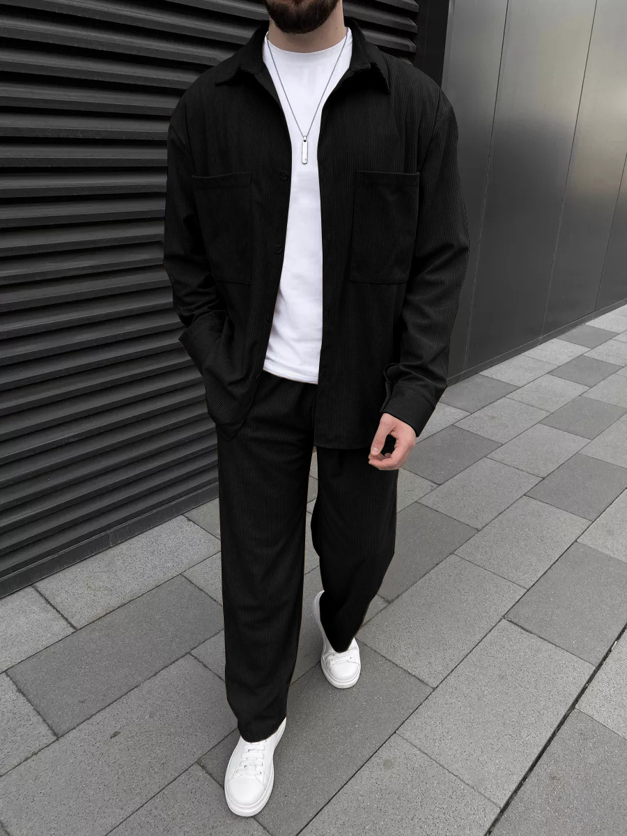 Men's corduroy two-piece outfi - Mens Fashion Trend avaliação e preço