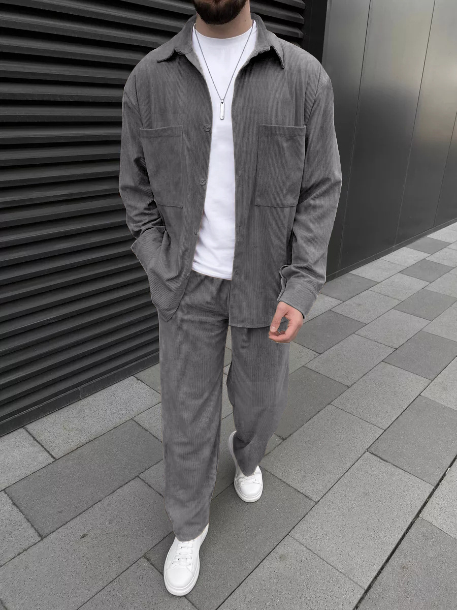 Men's corduroy two-piece outfi - Mens Fashion Trend avaliação e preço