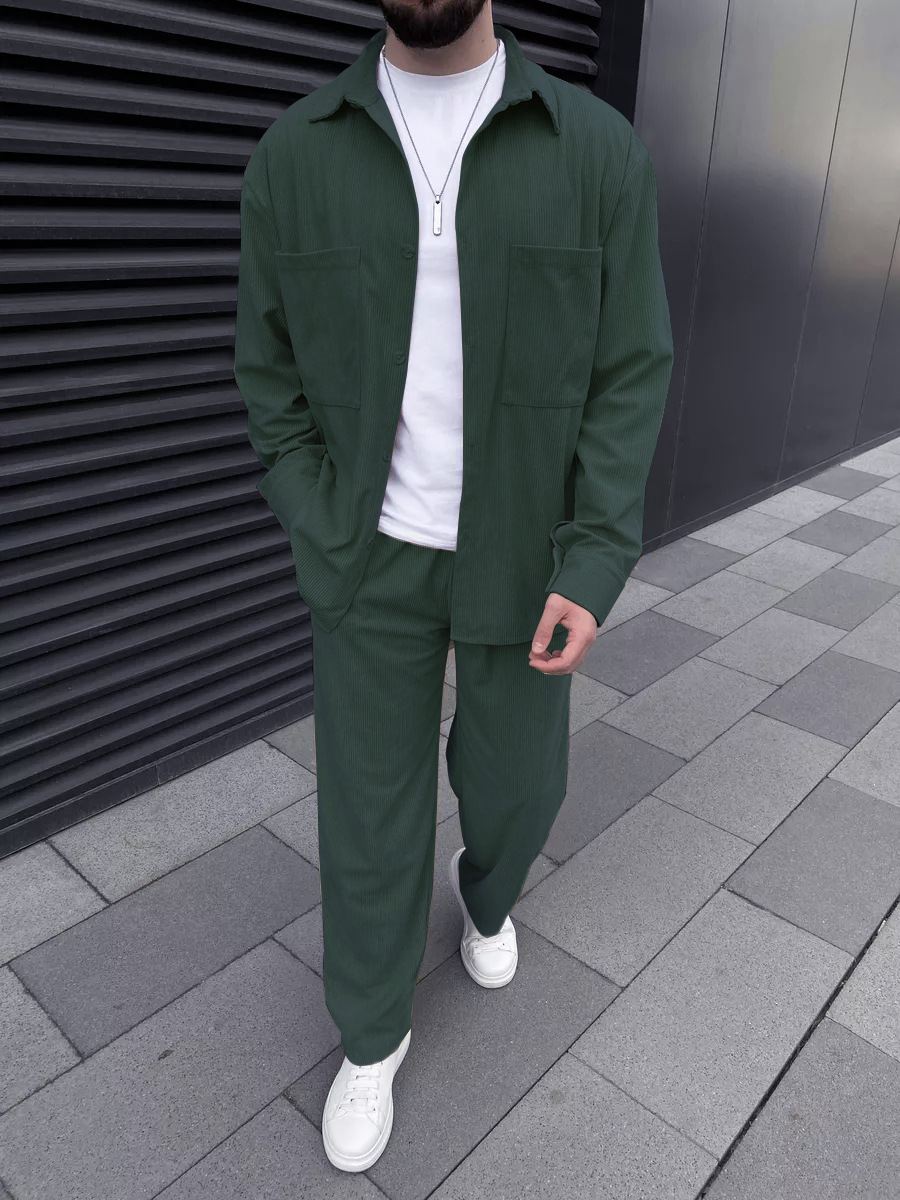 Men's corduroy two-piece outfi - Mens Fashion Trend avaliação e preço