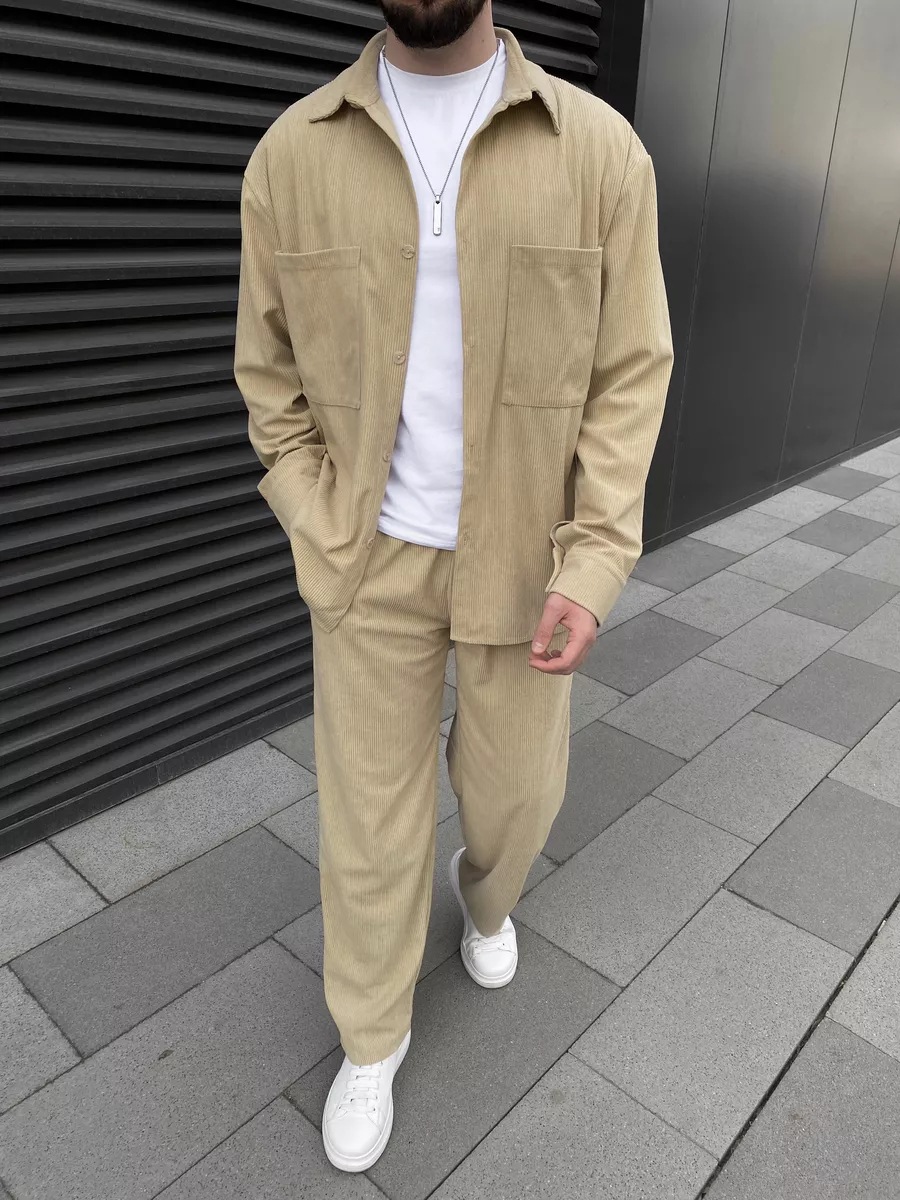 Men's corduroy two-piece outfi - Mens Fashion Trend avaliação e preço