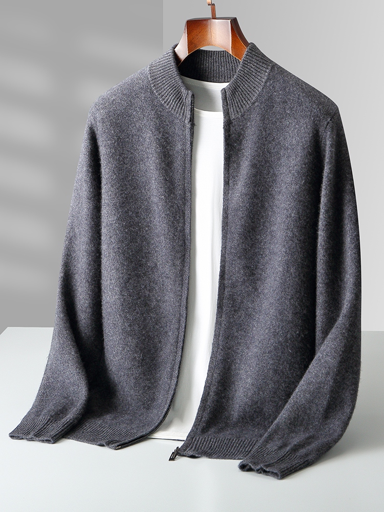 Autumn Winter Men's Woo Cardig - Men'S Fashion Zip Sweater avaliação e preço