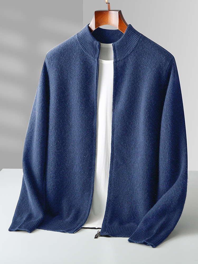 Autumn Winter Men's Woo Cardig - Men'S Fashion Zip Sweater avaliação e preço