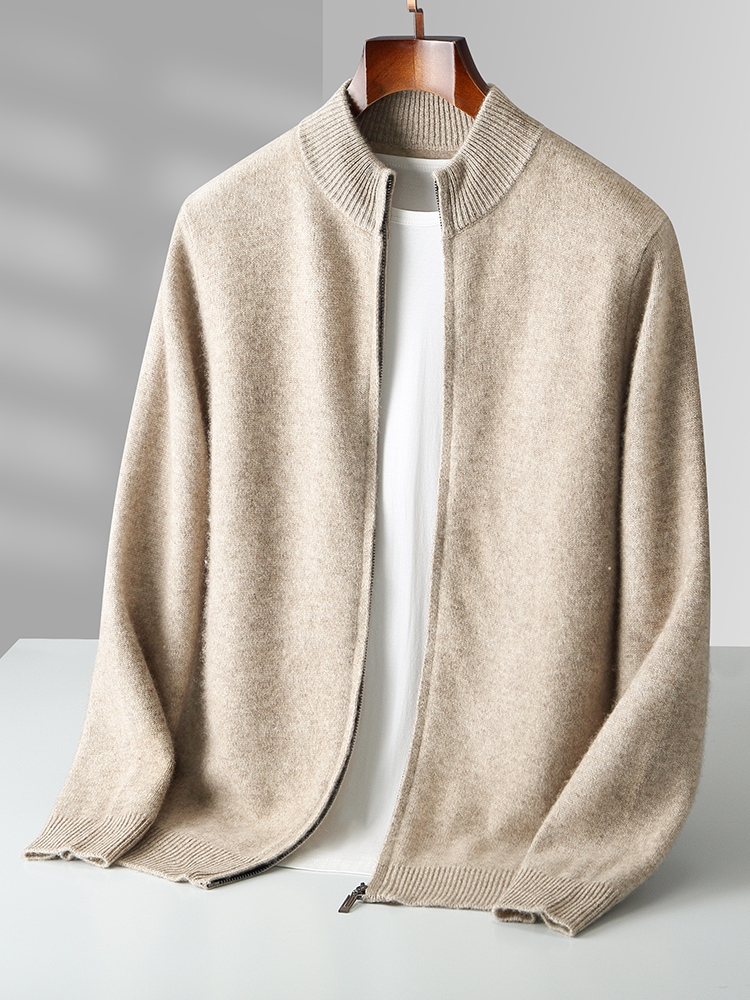 Autumn Winter Men's Woo Cardig - Men'S Fashion Zip Sweater avaliação e preço