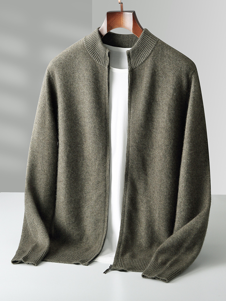 Autumn Winter Men's Woo Cardig - Men'S Fashion Zip Sweater avaliação e preço