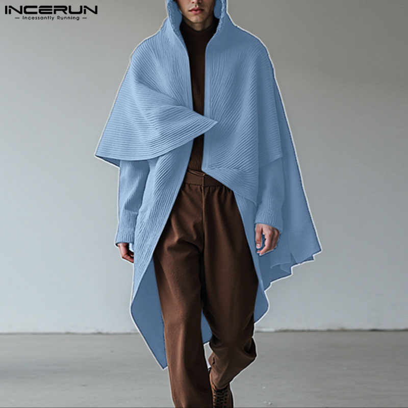 INCERUN Men Long Style Cloak C - Mens Fashion Poncho avaliação e preço