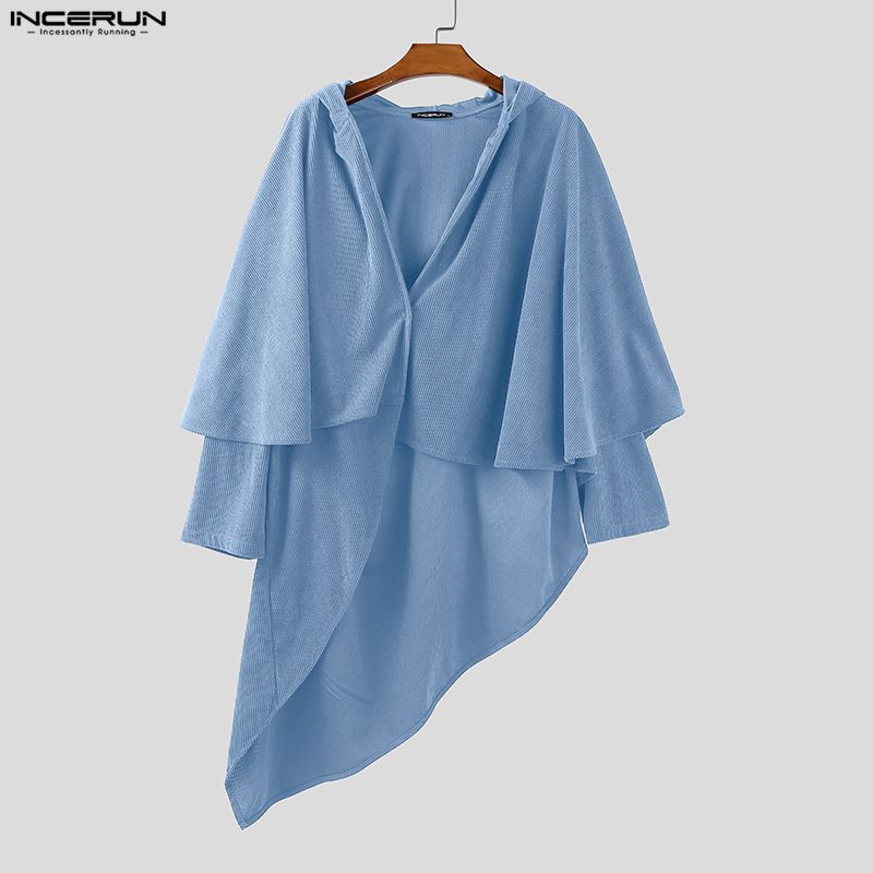 INCERUN Men Long Style Cloak C - Mens Fashion Poncho avaliação e preço