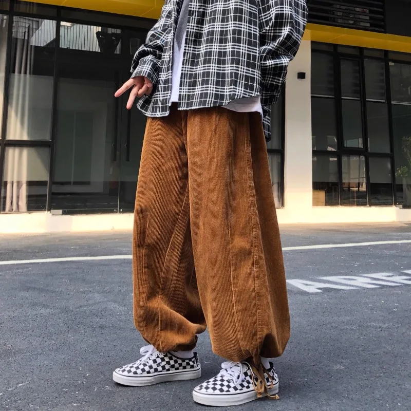 Japanese Streetwear Corduroy W - Cargo Jogger Pants avaliação e preço