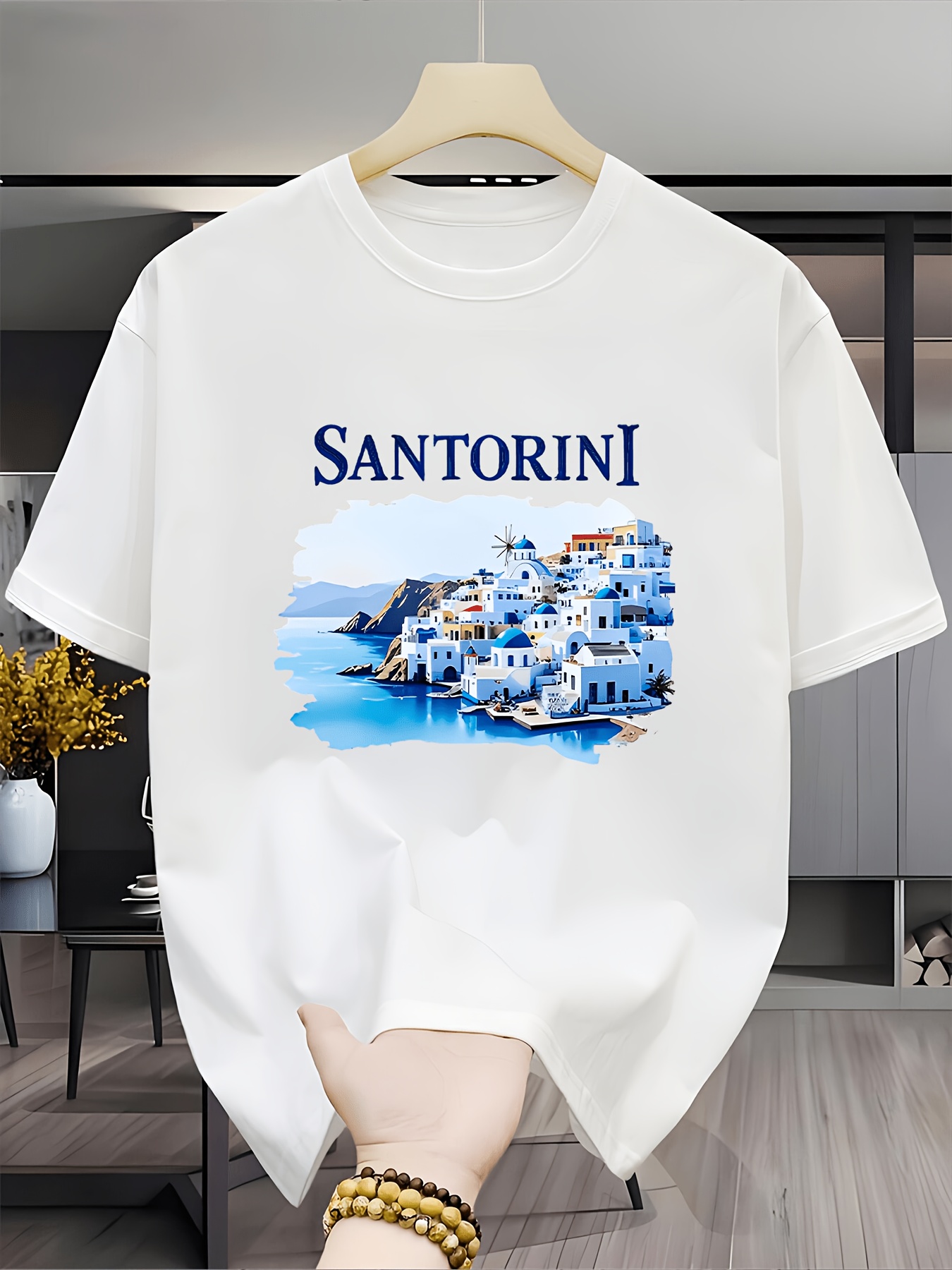 Vintage Santorini Greece Lands - Men'S Fashion Greece avaliação e preço