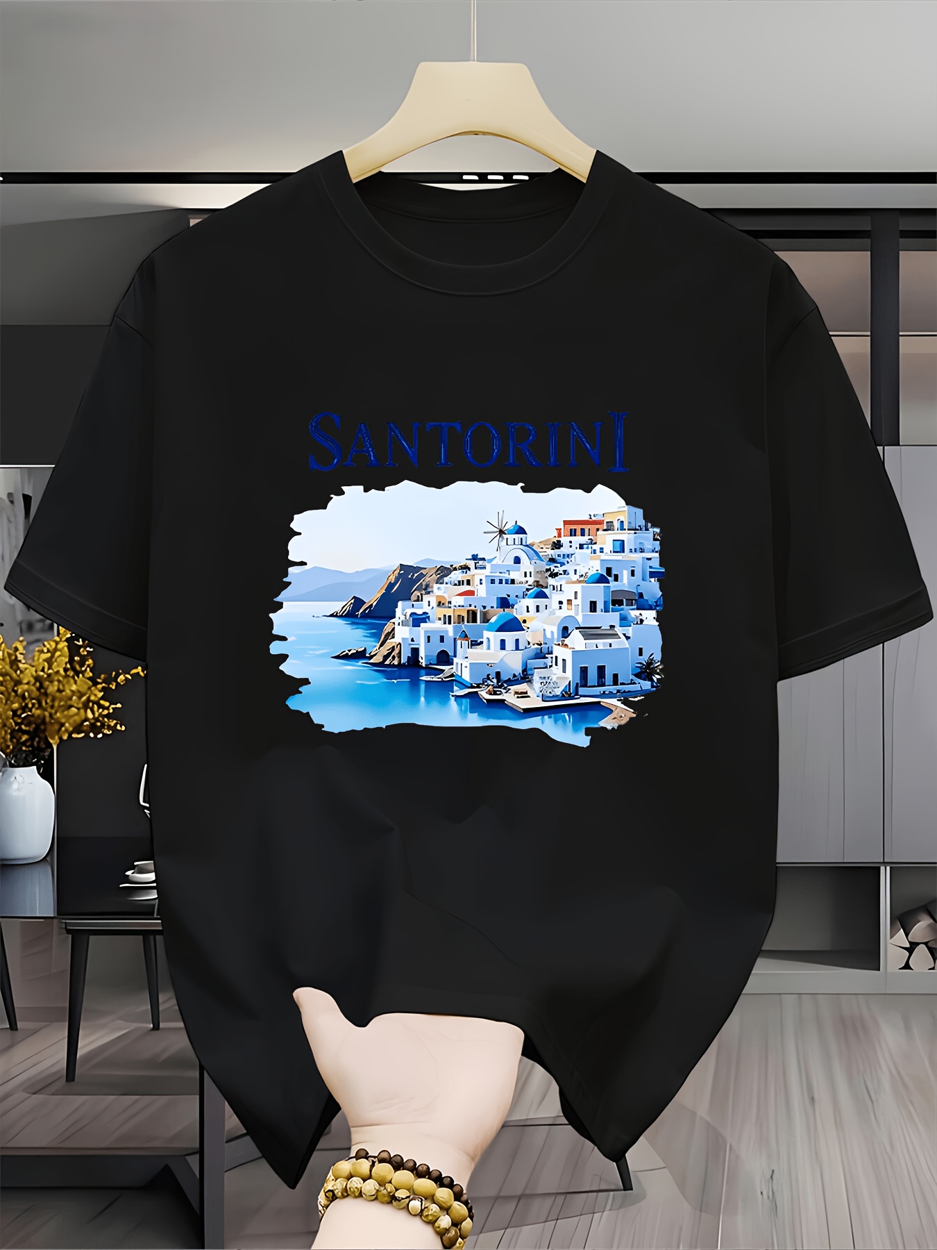 Vintage Santorini Greece Lands - Men'S Fashion Greece avaliação e preço