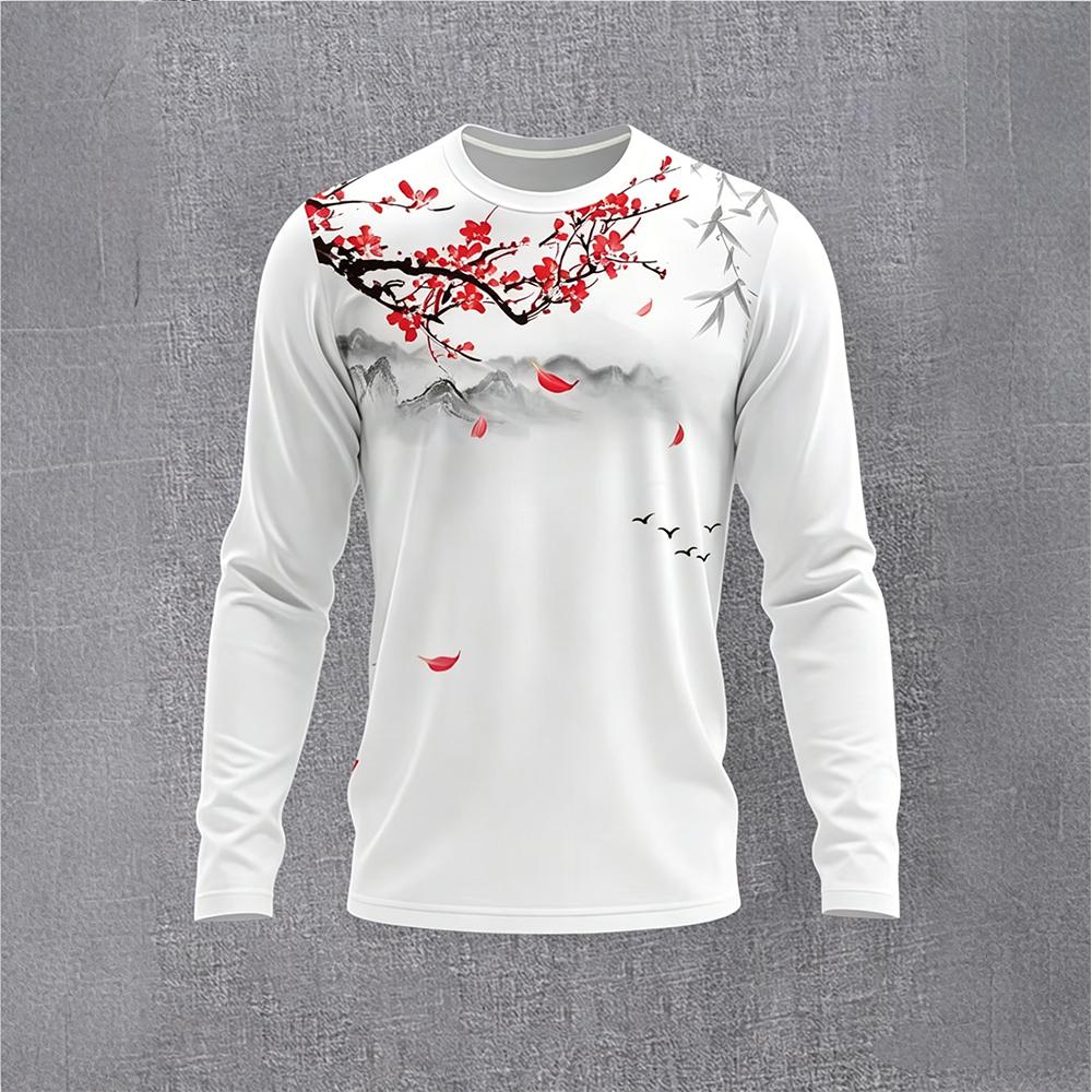 Chinese Style Ink Plum Blossom - Mens Fashion Streetwear avaliação e preço