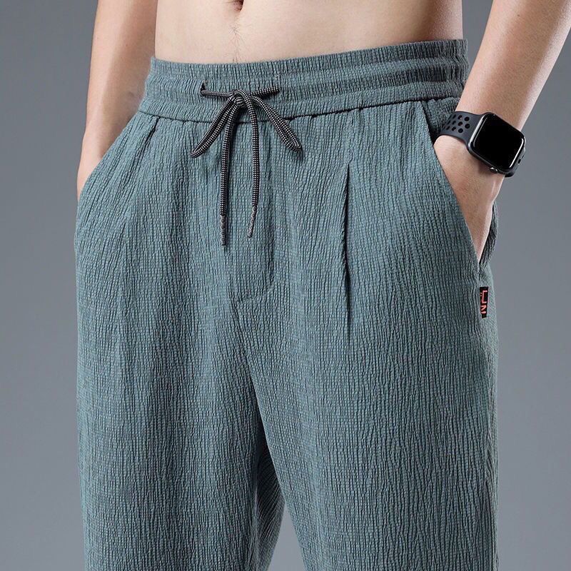 Summer Ice Silk Man Jogger Lin - Chino Pants Men avaliação e preço