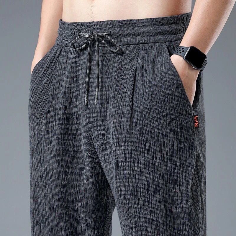 Summer Ice Silk Man Jogger Lin - Chino Pants Men avaliação e preço
