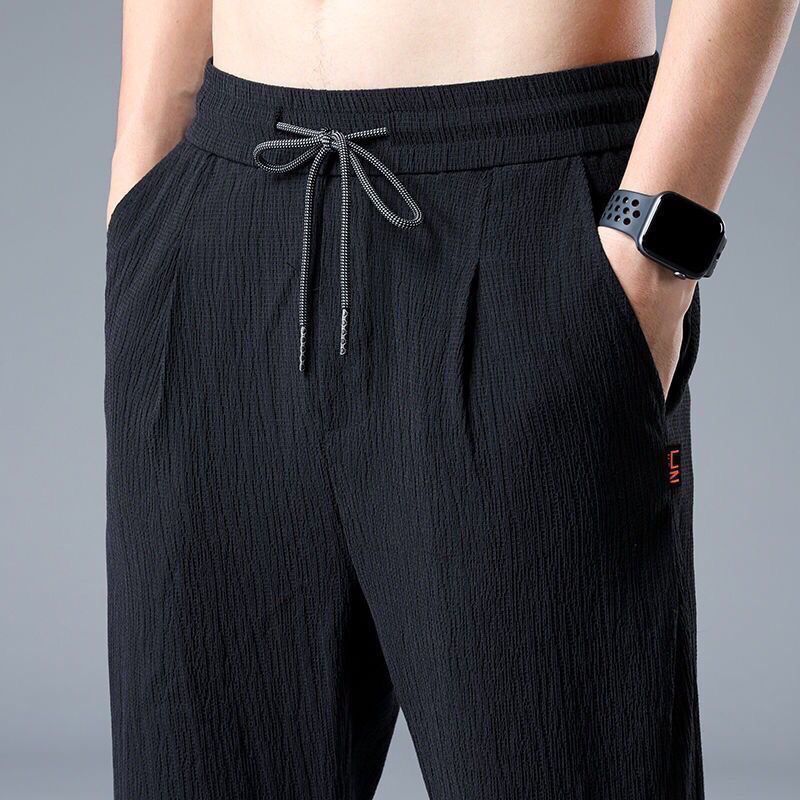 Summer Ice Silk Man Jogger Lin - Chino Pants Men avaliação e preço
