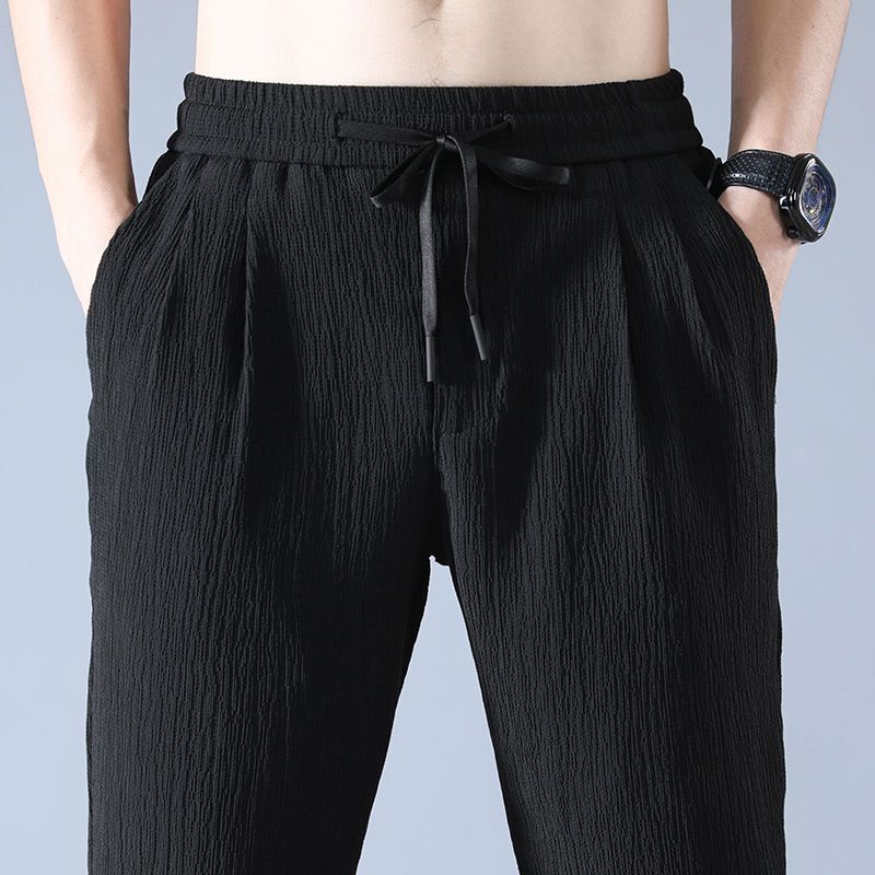 Summer Ice Silk Man Jogger Lin - Chino Pants Men avaliação e preço