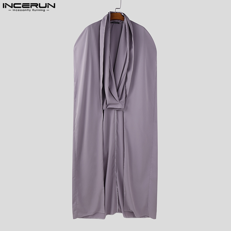 INCERUN Men Long Style Shirt S - Mens Fashion Poncho avaliação e preço