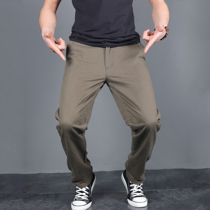 New Men's Spring Autumn Solid  - Chino Pants Men avaliação e preço