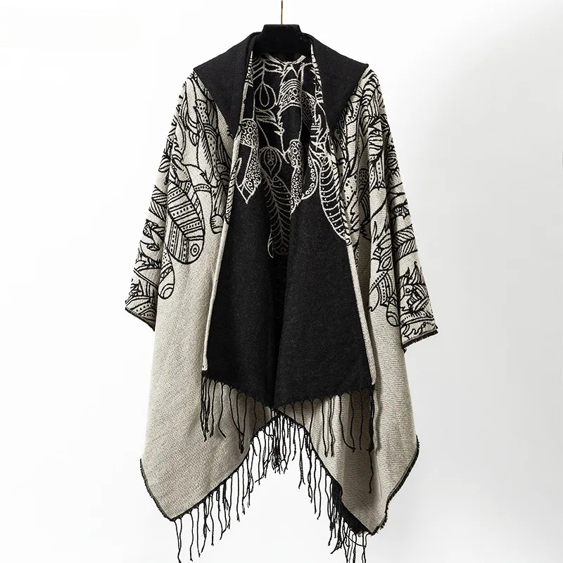 Vintage Tassel Cape Coat Fring - Mens Fashion Poncho avaliação e preço