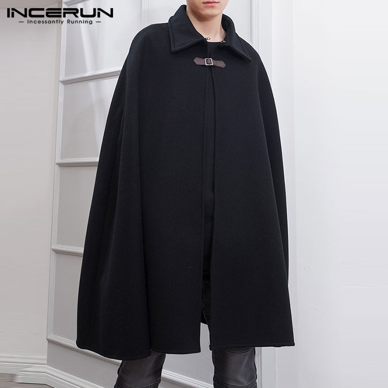 Fashion Men's Cloak Coats Lape - Mens Fashion Poncho avaliação e preço