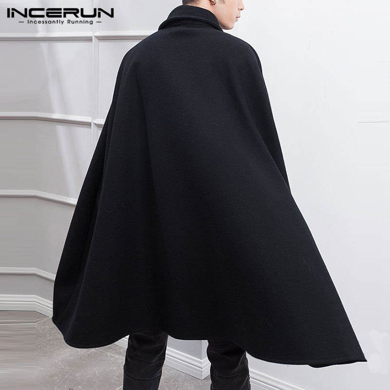 Fashion Men's Cloak Coats Lape - Mens Fashion Poncho avaliação e preço