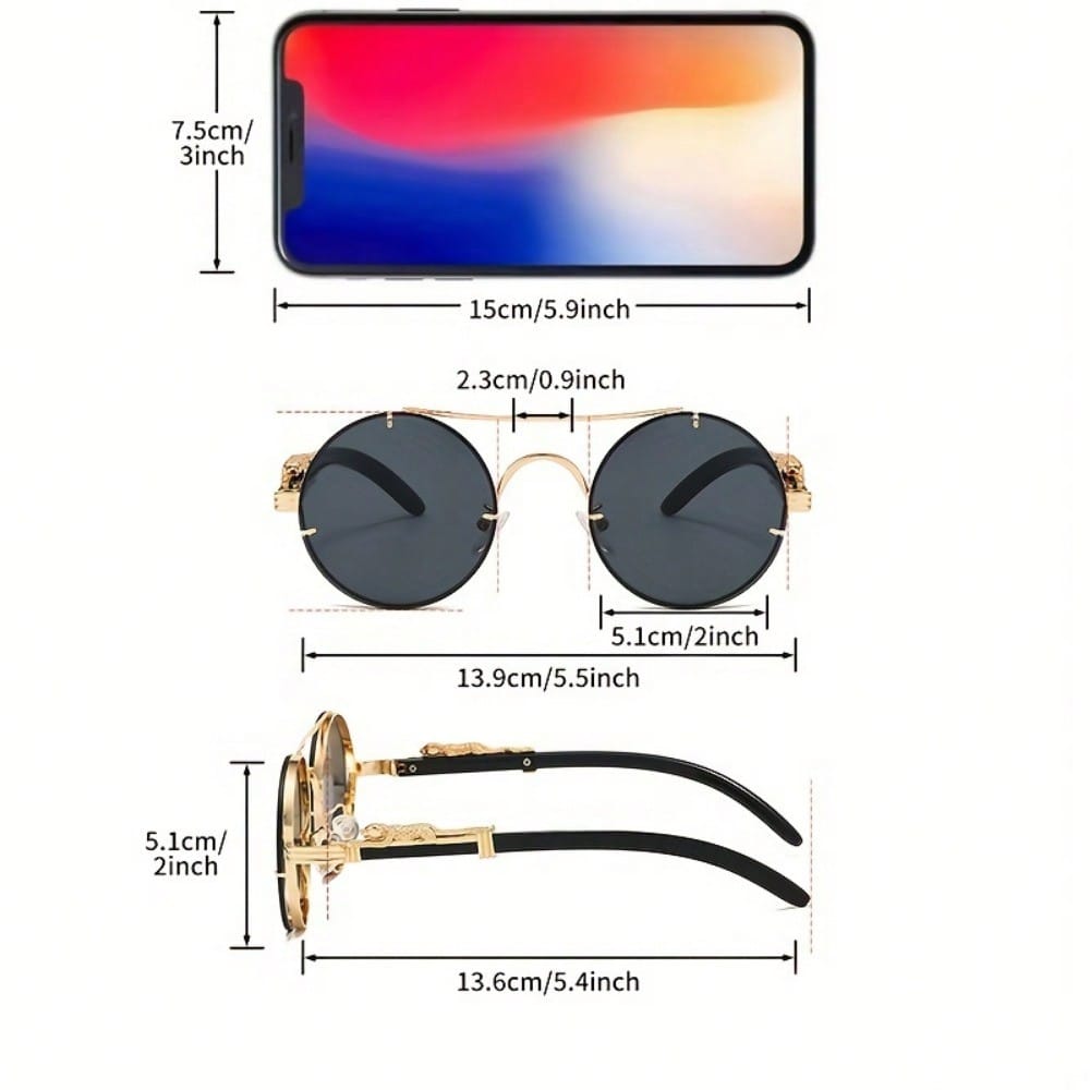 Stylish Round Metal Frame Sung - Men Fashion Photography avaliação e preço