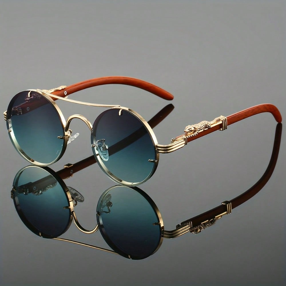 Stylish Round Metal Frame Sung - Men Fashion Photography avaliação e preço