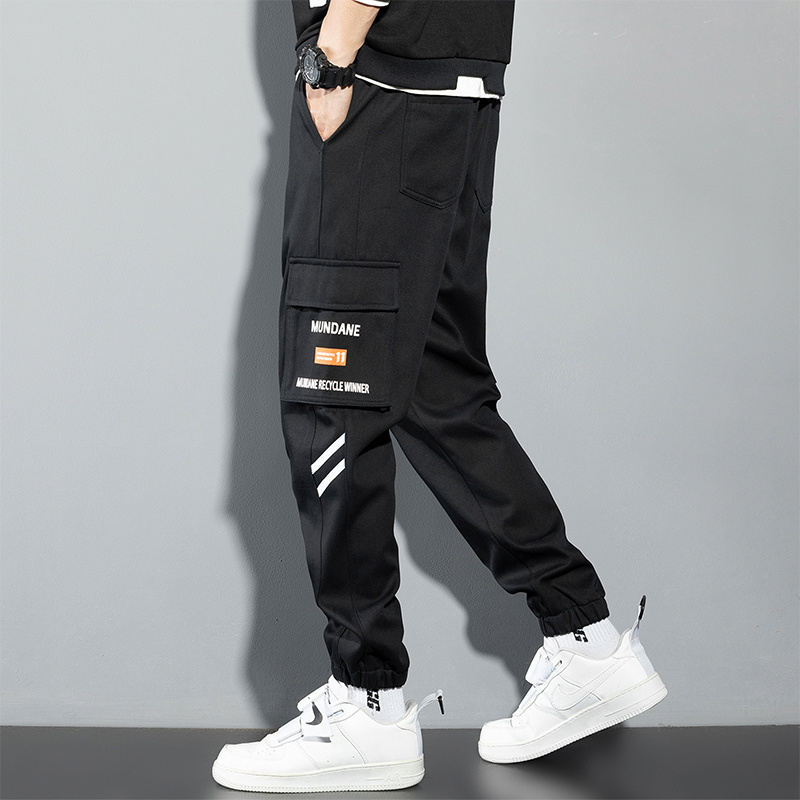 Orange Cargo Pants Men Hip Hop - Chino Pants Men avaliação e preço