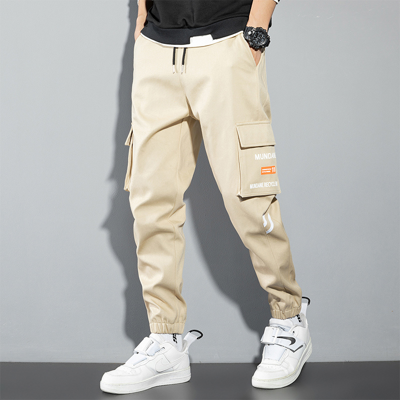 Orange Cargo Pants Men Hip Hop - Chino Pants Men avaliação e preço