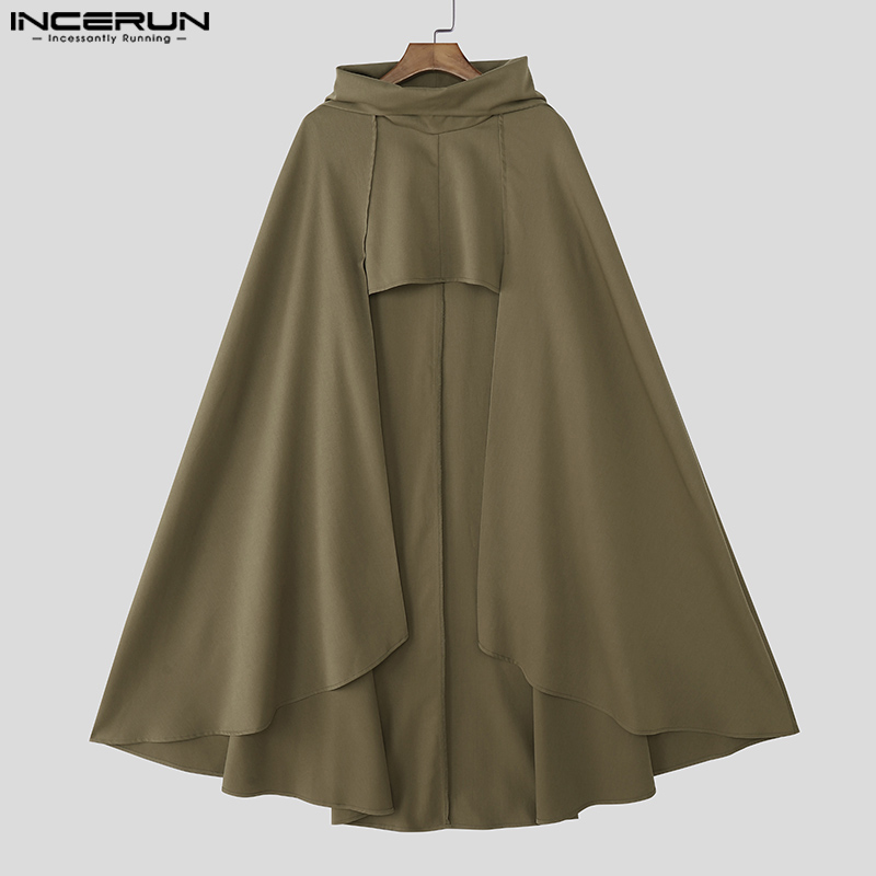 INCERUN Men Cloak Cape Solid C - Mens Fashion Poncho avaliação e preço