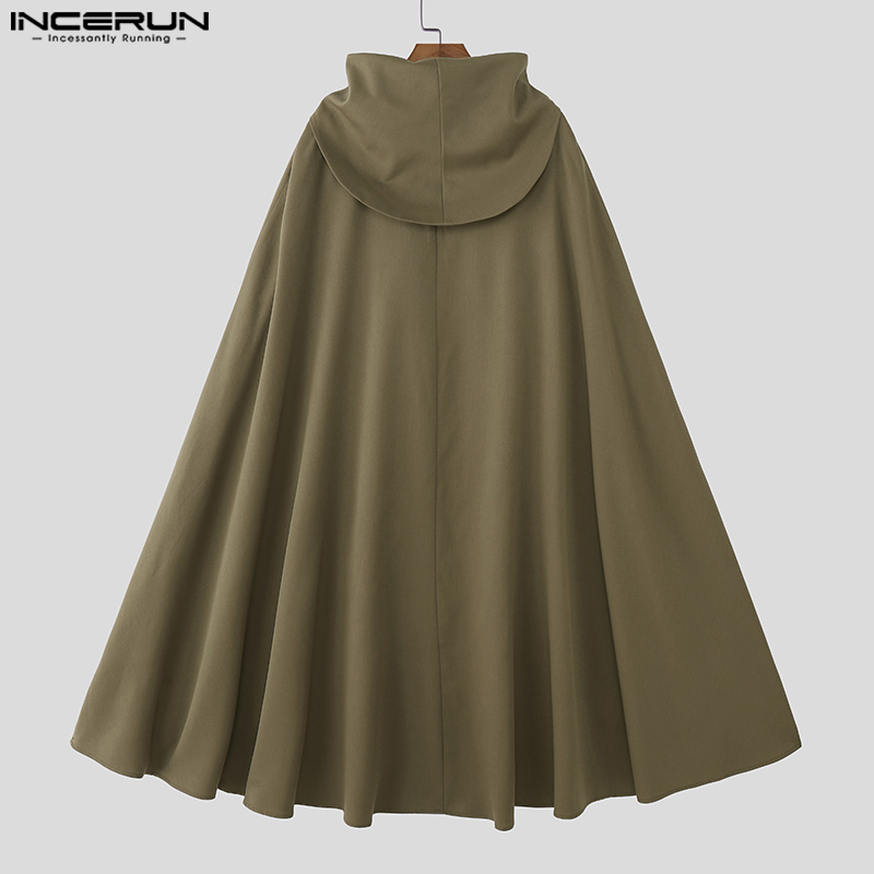 INCERUN Men Cloak Cape Solid C - Mens Fashion Poncho avaliação e preço
